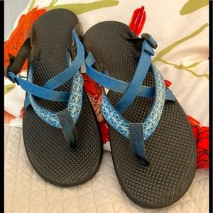 CHACO Hipthong Ecothread ceramic blue sandals